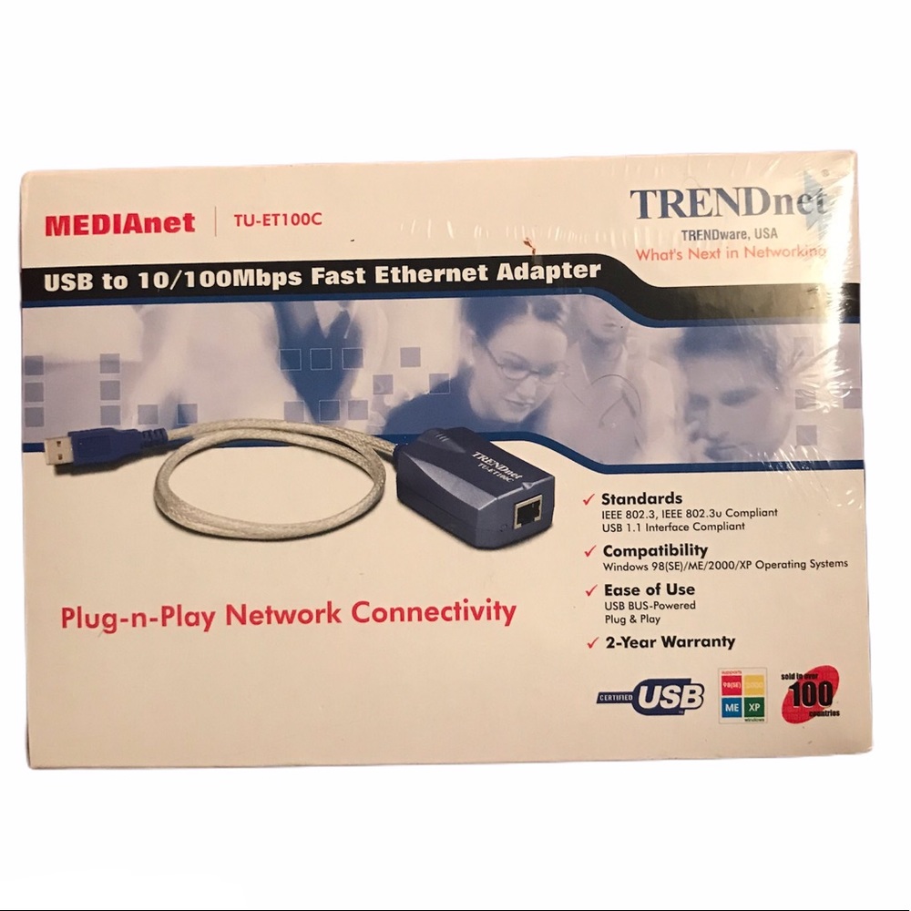 NEW - TRENDnet USB 10/100Mbps Fast Ethernet Adapter - Discounted Shipping!